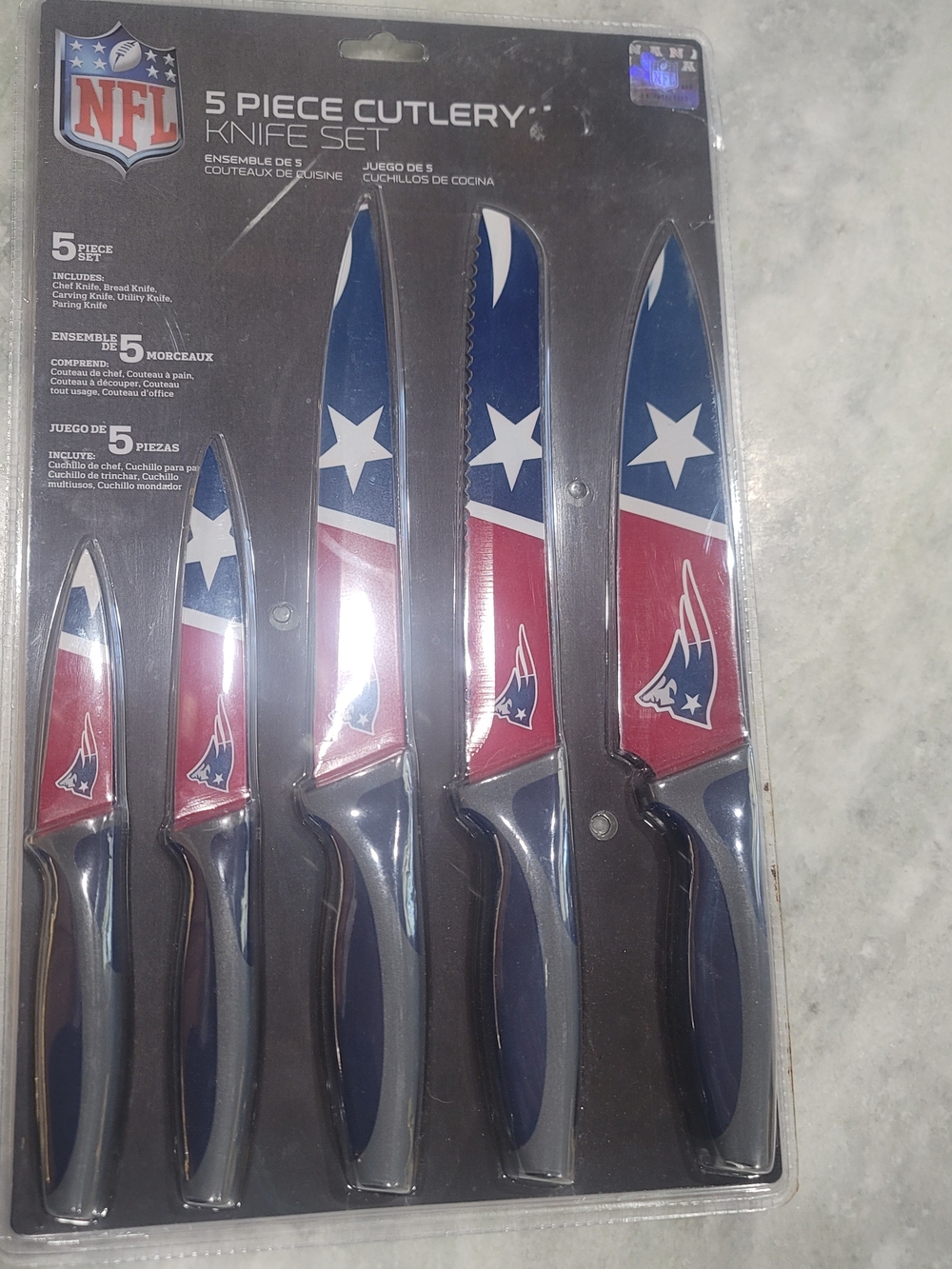 NFL 5-Piece Cutlery Knife Set - New England Patriots